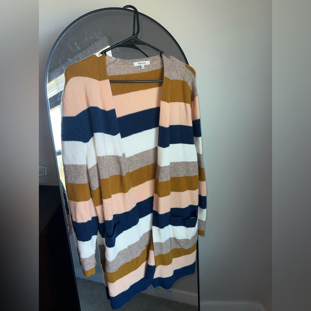 Madewell Kent Stripe Cardigan wool Large